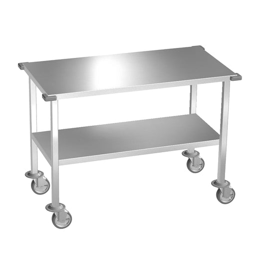 Stainless Gurney & Work Transport Table with Protective Bumpers