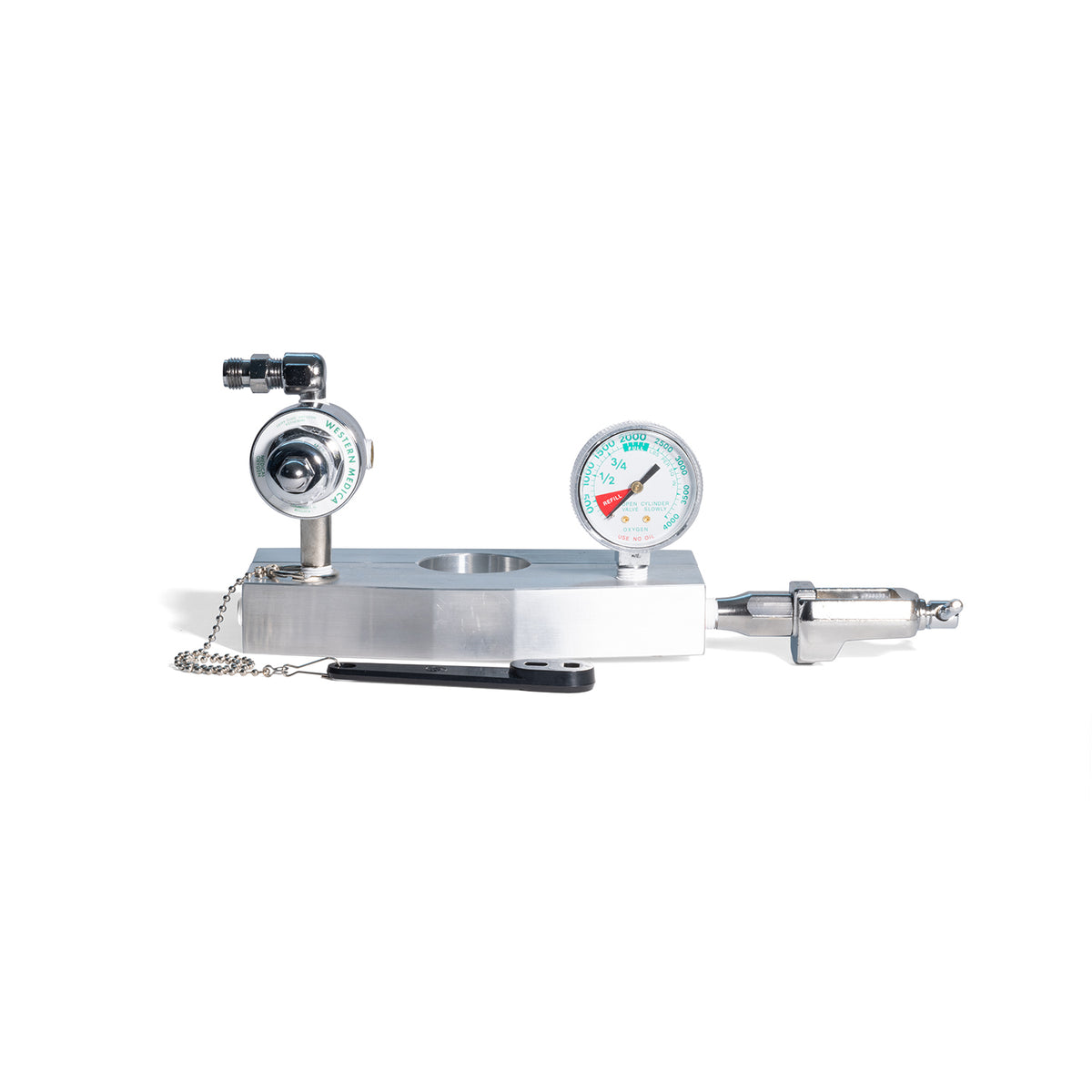 Single E-Tank Holder for Veterinary Anesthesia