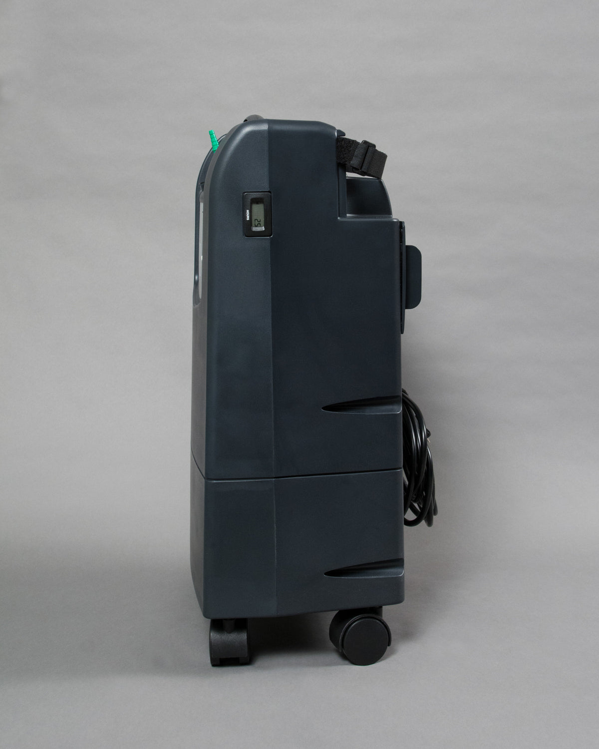 Pro 5 Liter Oxygen Concentrator — side view with hour meter