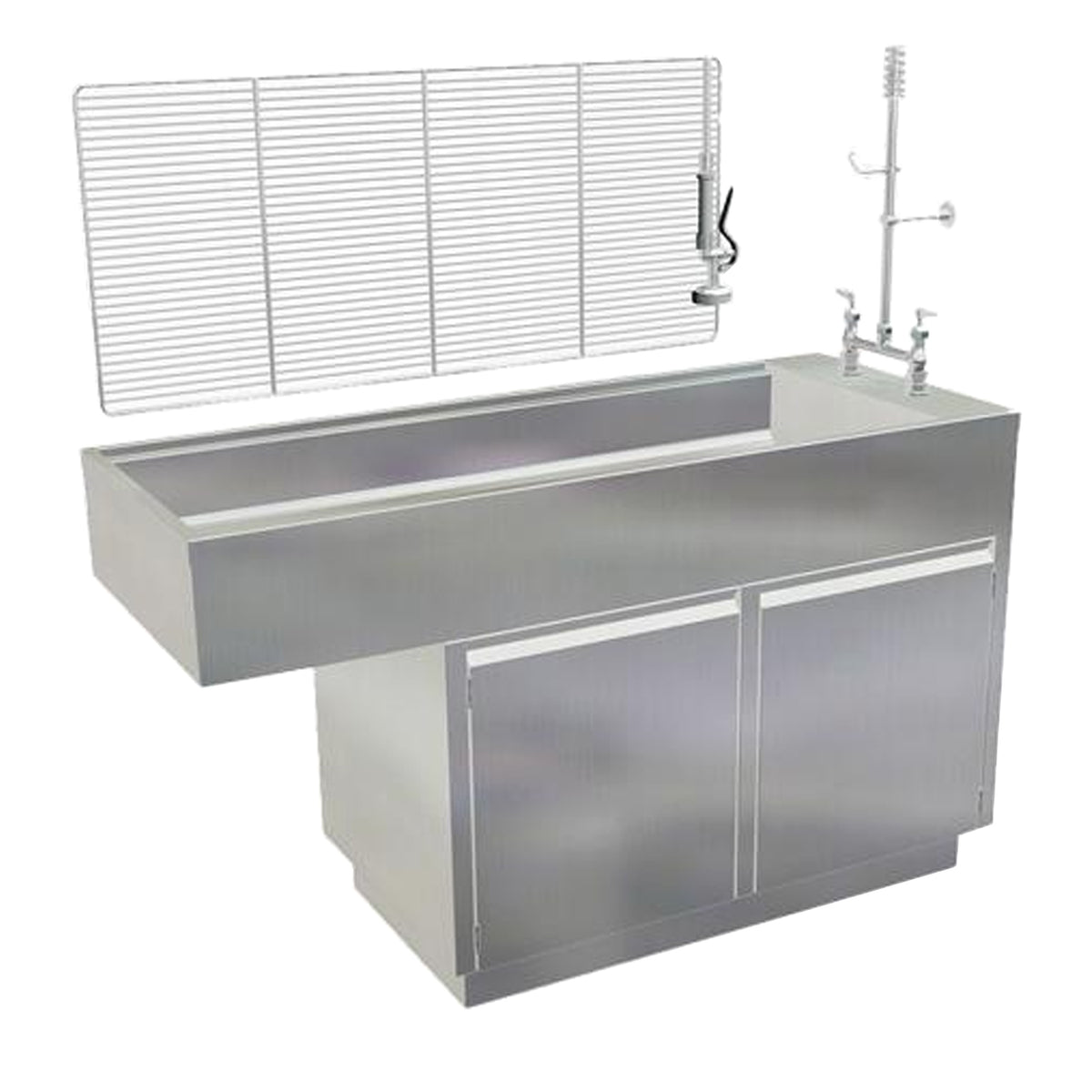60-inch stainless steel cabinet veterinary wet table