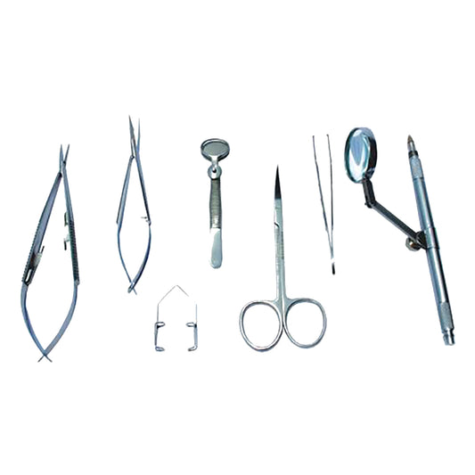 Veterinary Eye Surgery Instrument Set — 7 Pieces — German Stainless Steel; representative set image