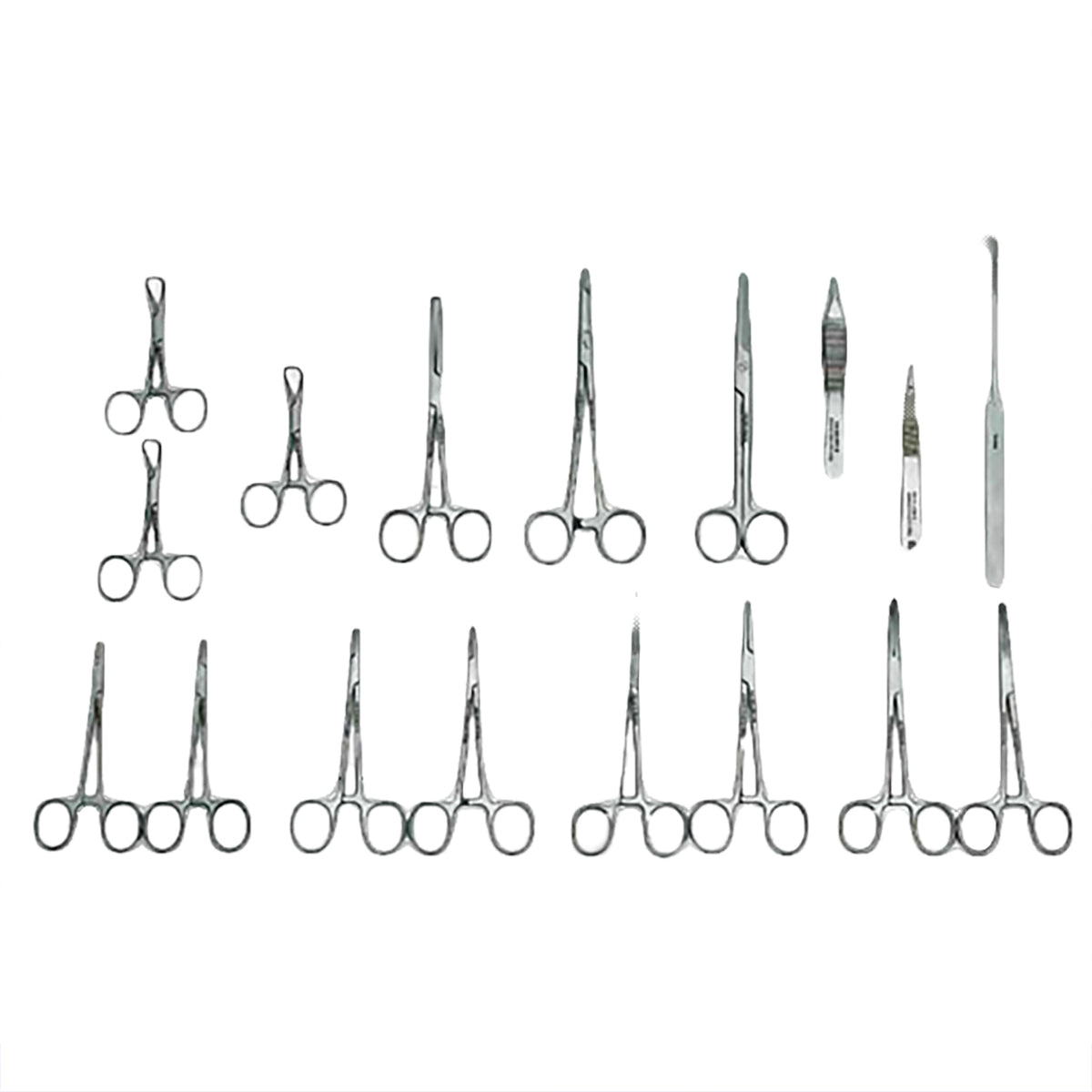 German stainless steel veterinary surgical instrument pack — representative image
