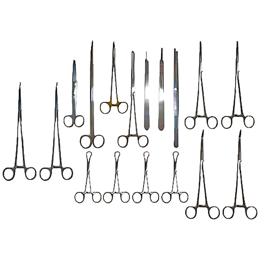 Large Animal Deep Surgery Instrument Set — 17 Pieces — German Stainless Steel; representative set image